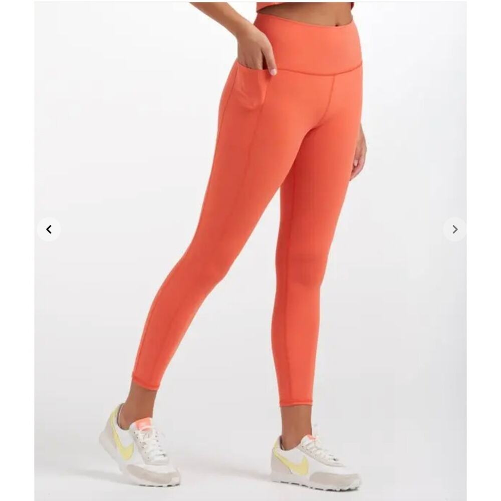 Vuori Studio Pocket Legging Orange High Rise 7/8 Length XL NEW